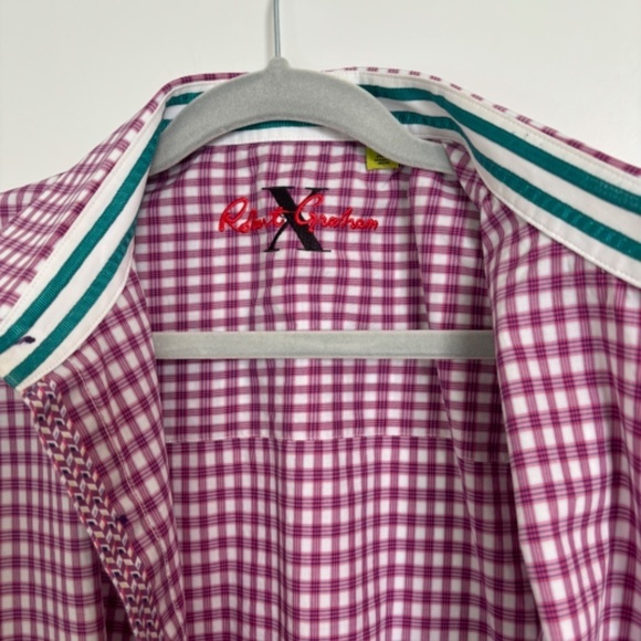 ROBERT Graham Luxury Long Sleeve Dress Short XL Tailored Fit Pink and Wh… - Picture 4 of 16